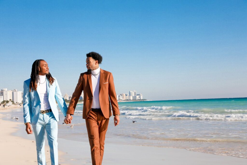 Miami beach LGBT couple model photo shoot 46
