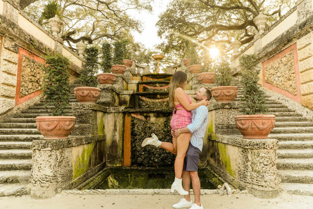 vizcaya museum suprised proposal tea house engagement miami photographer 81