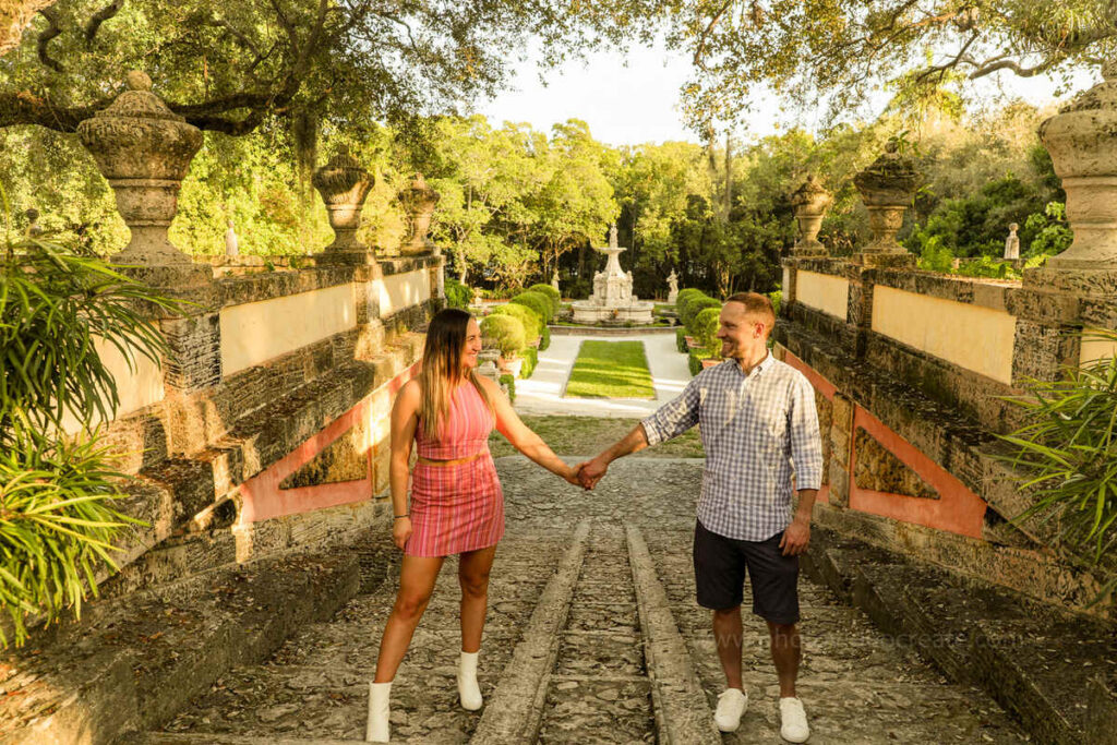 vizcaya museum suprised proposal tea house engagement miami photographer 84